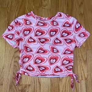 Heart tie crop top